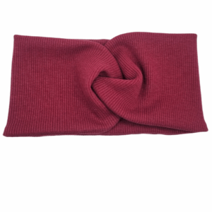 Opaska szeroka przeplatana na głowę bordowa