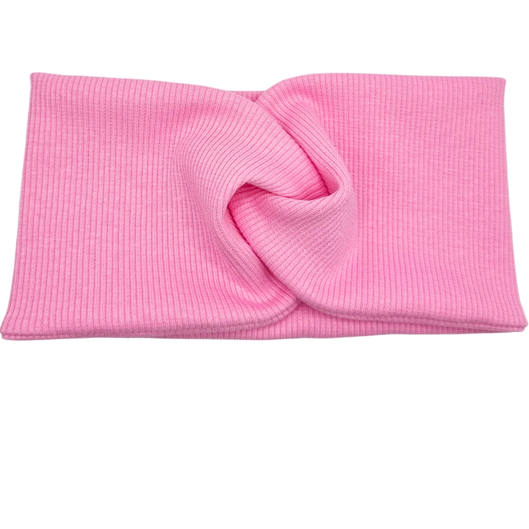 Opaska szeroka przeplatana na głowę cukierkowy róż