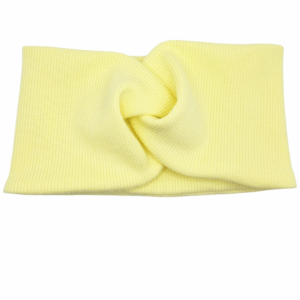 Opaska szeroka przeplatana na głowę cytrynowa