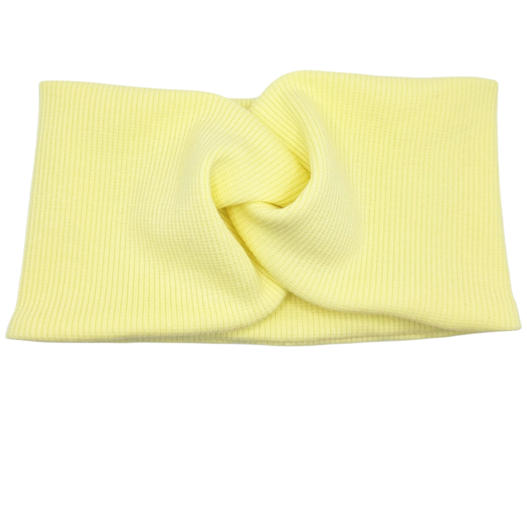 Opaska szeroka przeplatana na głowę cytrynowa