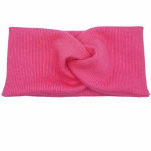 Opaska szeroka przeplatana na głowę neonowy róż