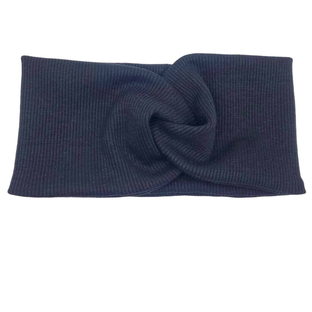 Opaska szeroka przeplatana na głowę czarna