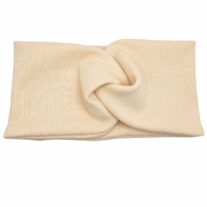 Opaska szeroka przeplatana na głowę kremowa