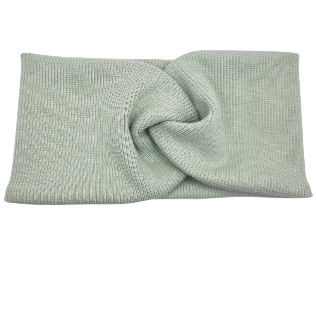 Opaska szeroka przeplatana na głowę brudna mięta