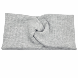 Opaska szeroka przeplatana na głowę szara