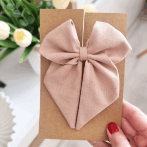 Kokardka Elen - spinka ciemny beż