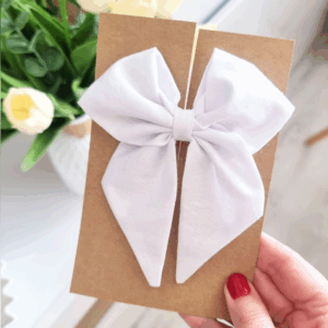 Kokardka Elen - spinka biała