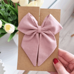 Kokardka Elen - spinka ciemny brudny róż