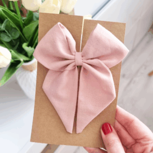 Kokardka Elen - spinka jasny brudny róż