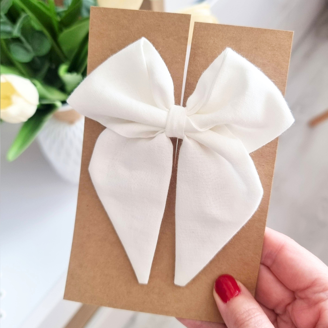 Kokardka Elen - spinka ecru