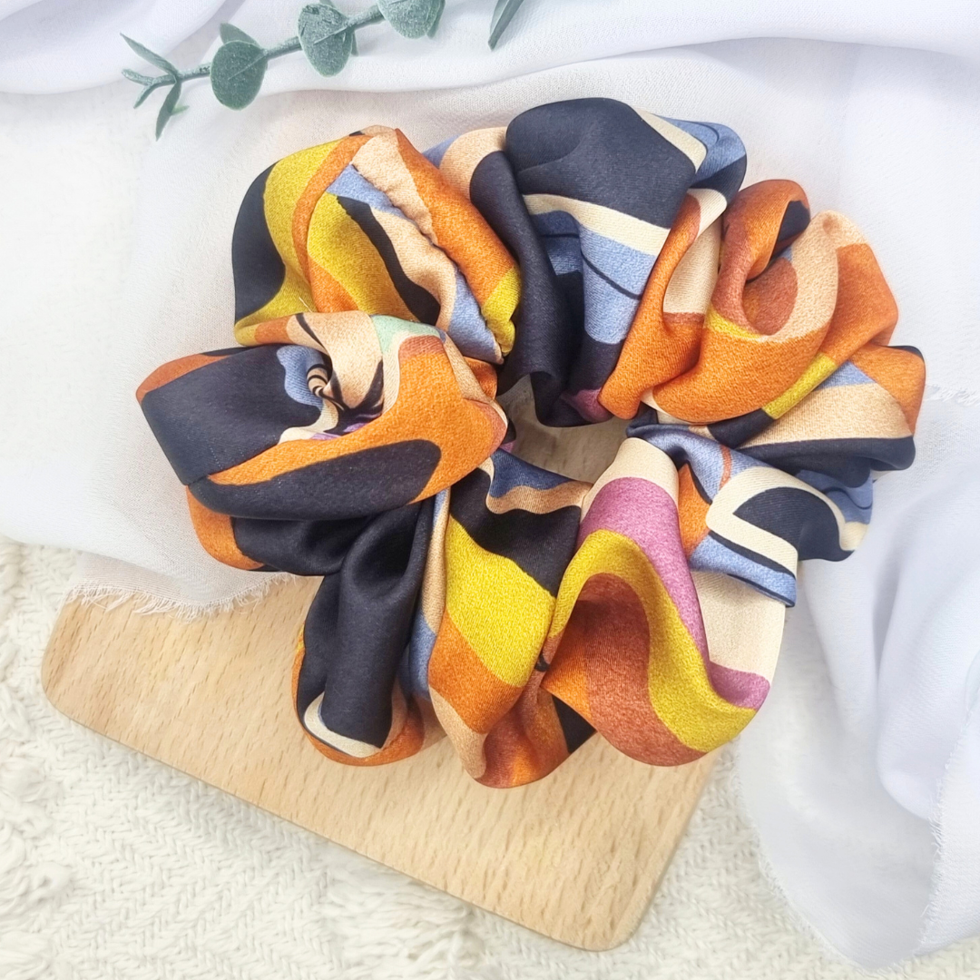 Scrunchie oversized kolorowe cętki