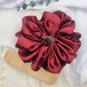 Scrunchie oversized bordowa