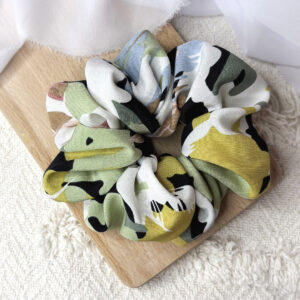 Scrunchie oversized plamki pastelowe - zielone i błękitne