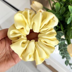 Gumka do włosów scrunchie – Limonka – Midi