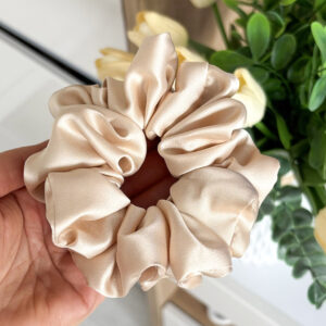 Gumka do włosów scrunchie – Beż – Maxi