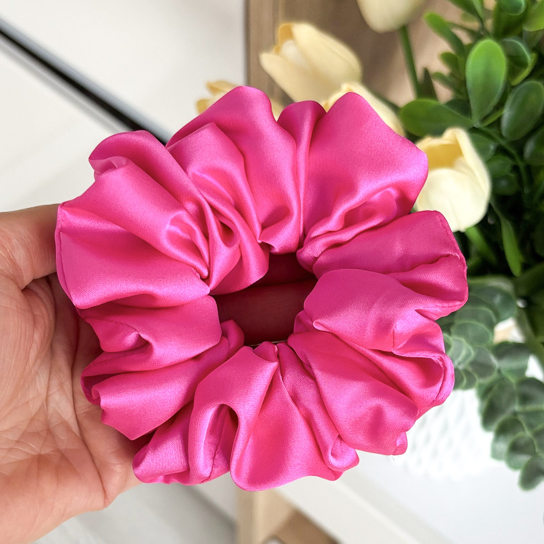 Gumka do włosów scrunchie – Fuksja – Maxi