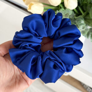 Gumka do włosów scrunchie – Kobaltowa – Maxi