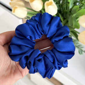 Gumka do włosów scrunchie – Kobaltowa – Midi
