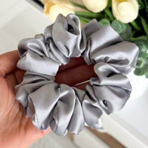 Gumka do włosów scrunchie – Szara – Midi