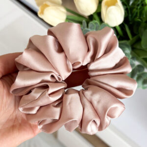 Gumka do włosów scrunchie – Brudny róż – Maxi