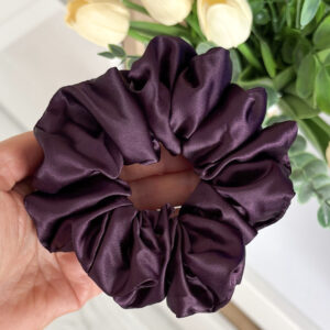 Gumka do włosów scrunchie – Śliwka – Maxi